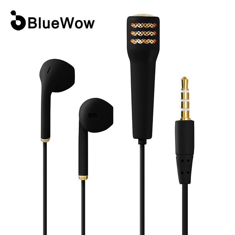 BlueWow S18 Mini Karaoke Condenser Microphone Macaron Color In-ear Earphone with Mic