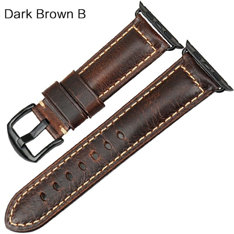 Vintage Bracelet Cow Leather Band For Apple Watch 44mm 40mm 42mm 38mm 6 SE 5 4 3 For Apple Watch Strap iWatch Watchband