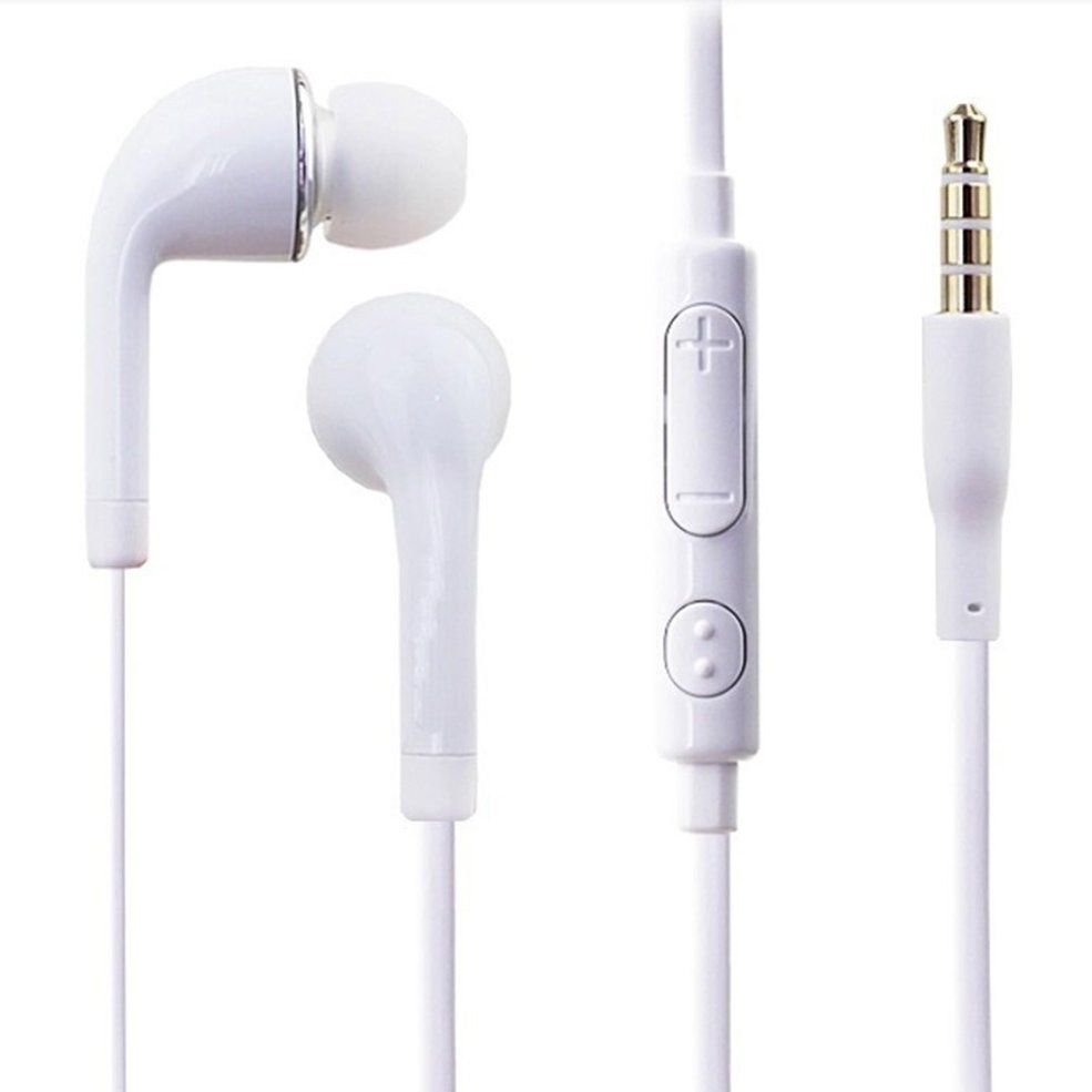 J5 Headphones I9300 Mobile Phone Headphones Universal Wired Earphones-White