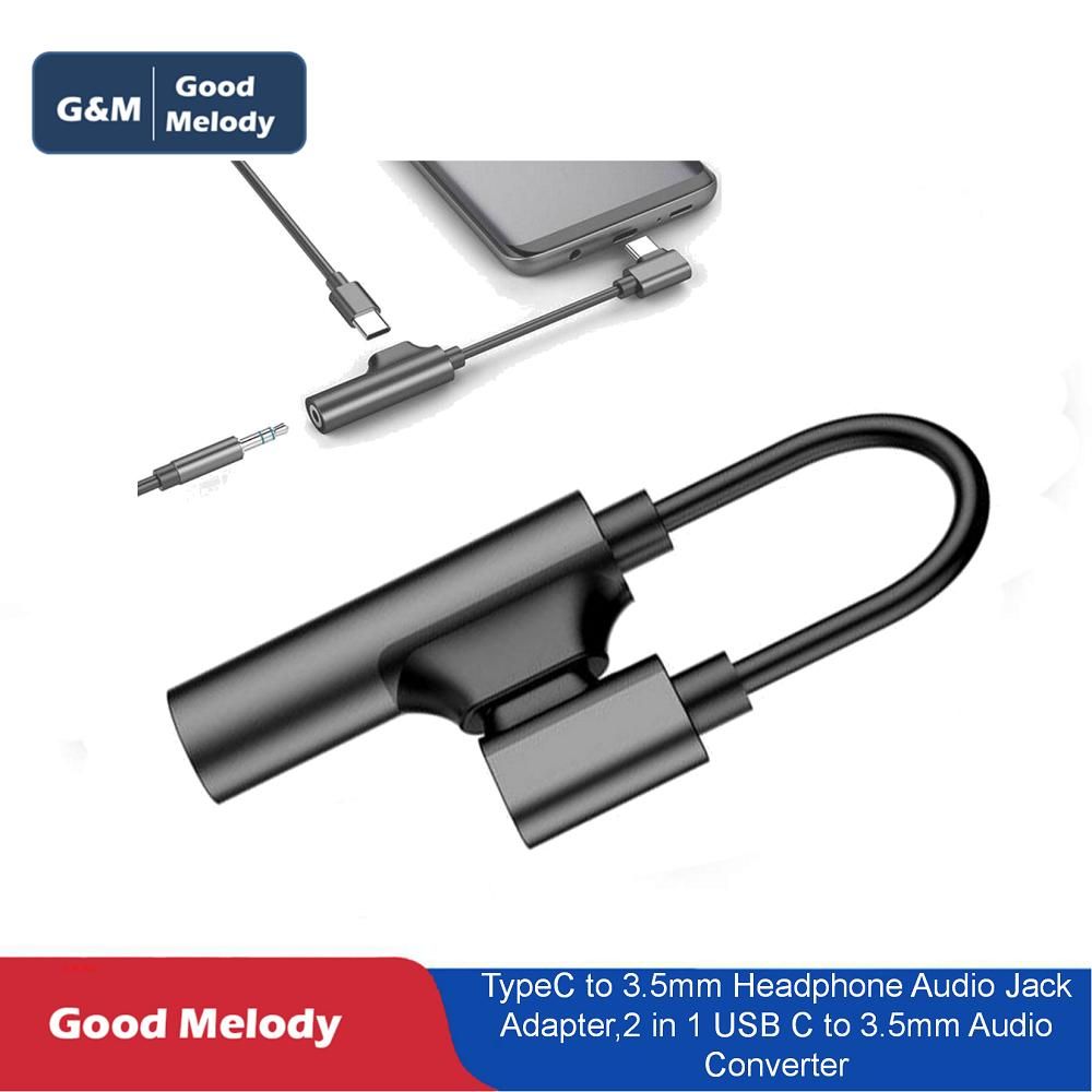 (Good Melody) TypeC to 3.5mm Headphone Audio Jack Adapter,2 in 1 USB C to 3.5mm Audio Converter