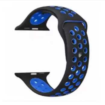 Black&Blue-Watch Band 42mm/44mm, Soft Silicone Replacement Strap