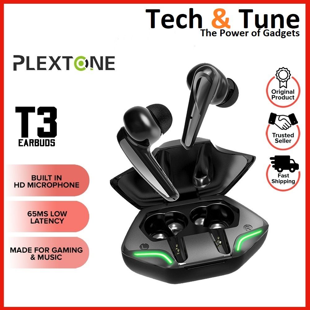 PLEXTONE XMOWi T3 Wireless Earphone True Wireless Stereo In-Ear Gaming Earbuds Lighting BT 5.1 65ms Low Latency Wireless Headset