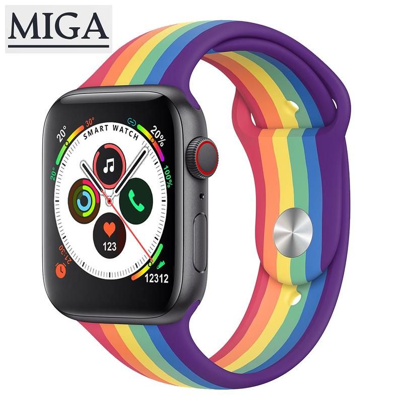 New Q520 Smartwatch Series 5 Siri Voice 3D Curved Touch Screen Wristwatch 44mm Bracelet Women Bluetooth Call Watch For Man Heart Rate Blood Pressure Monitor Waterproof Sports Fitness Smart Watch For IOS And Android