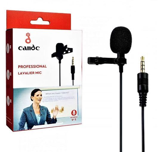 "Cande" 3.5mm Jack Microphone Tie Clip-on Lapel Mikrofon Microfono Mic for Mobile Phone