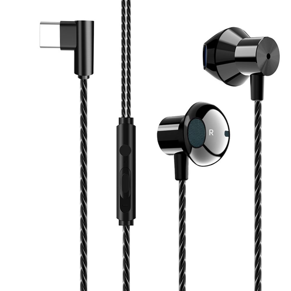 F13 Type-C/3.5mm Plug Ergonomic In-Ear Wired Earphones Bass Headset for Phone PC
