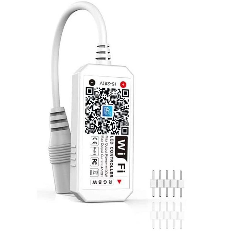 RGBW LED LED Strip Controller,Bluetooth WiFi App Controlled, Dimmer Control for Android / IOS System, Strip Light Chain