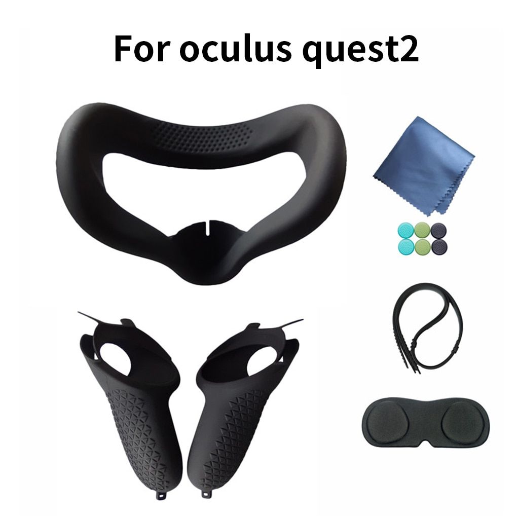 12 Pcs/set VR Protector Set for Oculus Quest 2 VR Glasses Silicone Cover Controller Protector Kit Replacement for Oculus Quest 2