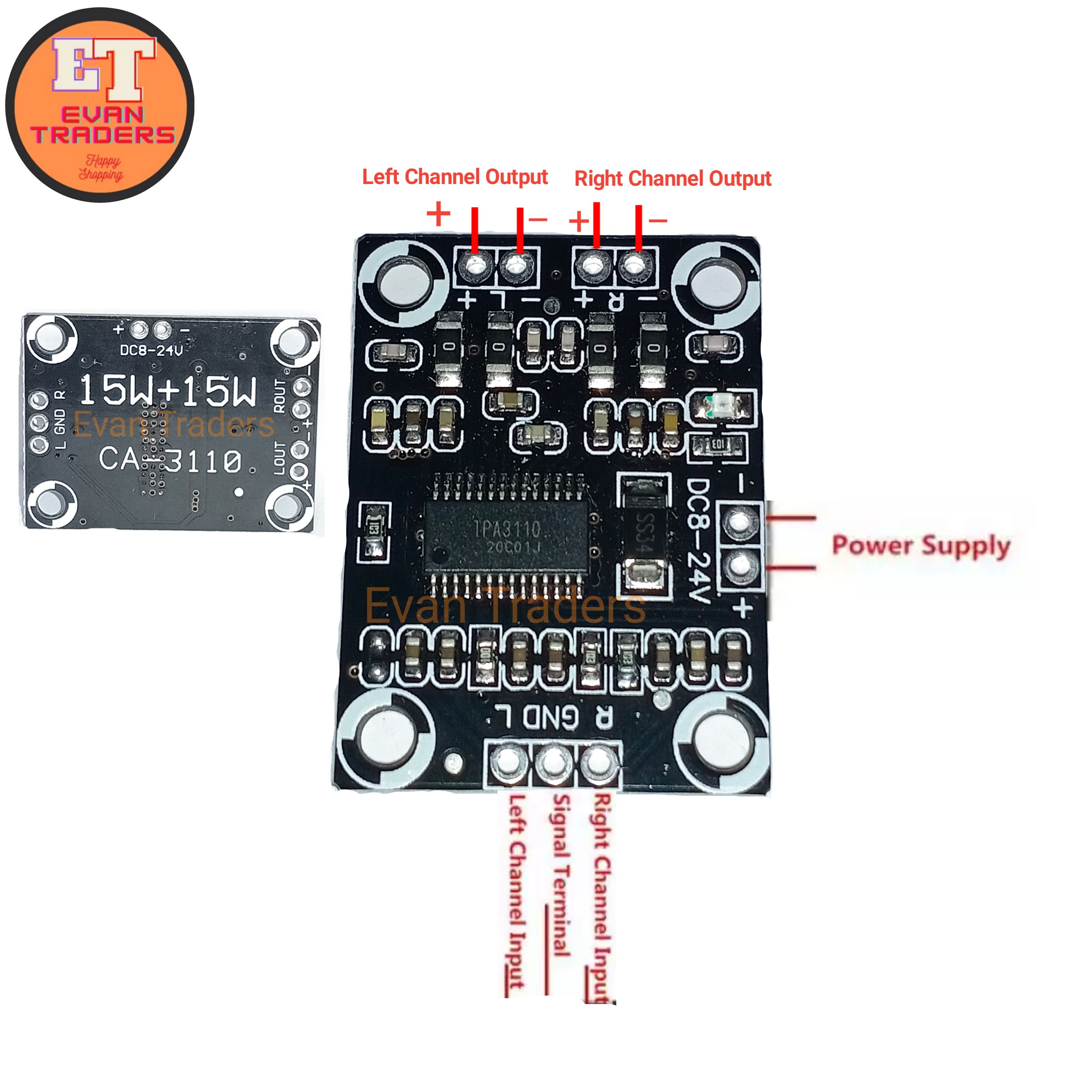 PAM8610 digital power amplifier board 2 x15w dual channel stereo mini class D power amplifier board