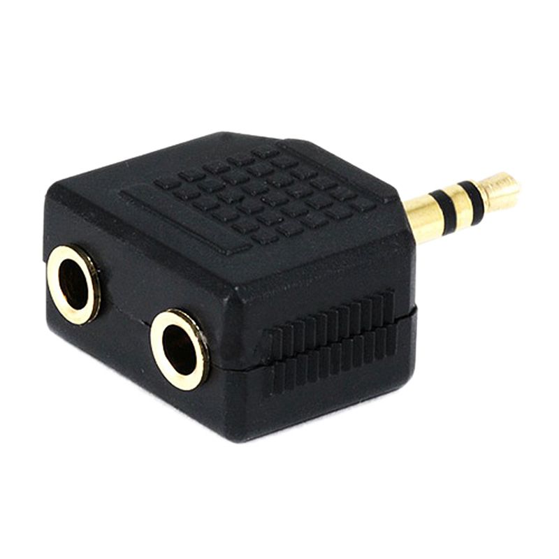 Plated 3.5mm Jack Splitter Adapter - Black(null)