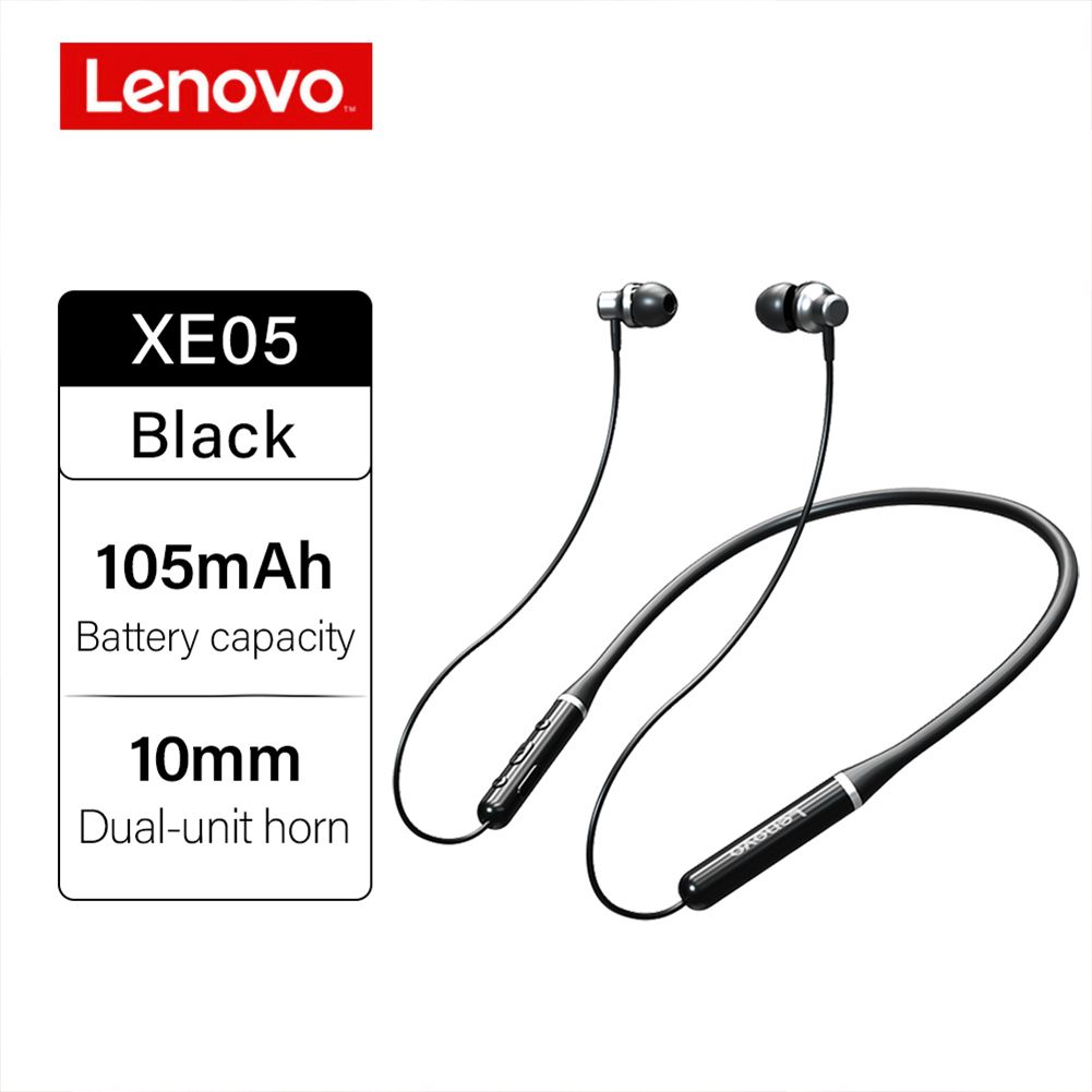 Yfashion Lenovo XE05 Neck-ype Bluetooth Headset Sports Waterproof Long Standby Earphones color