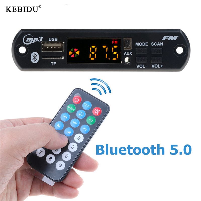 Kebidu Wireless Bluetooth Decoder Board USB U Disk MP3 WMA TF FM AUX Audio Module with Remote Control