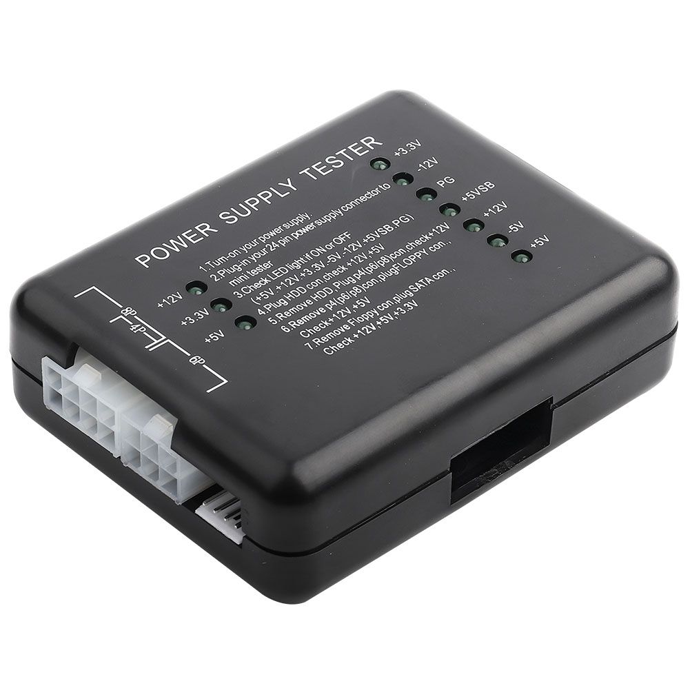 Power Supply Tester 20/24 Pin Checker Floppy HDD CDROM 4 Pin(P4) 8