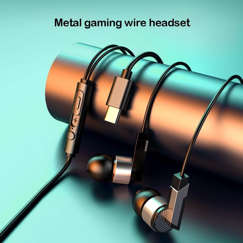 ENKLOV M21 Gaming Headset Wire Controlled Metal Heavy Bass In Ear TYP C Headset