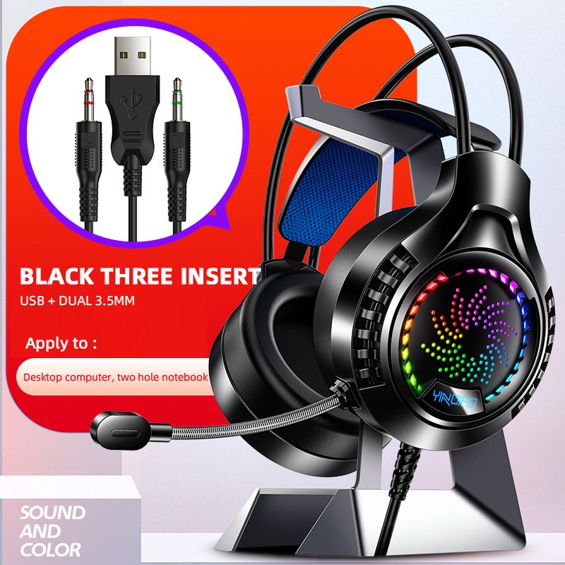 Professional Led Light Wired Gamer Headphones With Microphone For PS4 PS5 Xbox One Computer Bass Stereo PC Gaming Headset Gifts with abrasive resistance