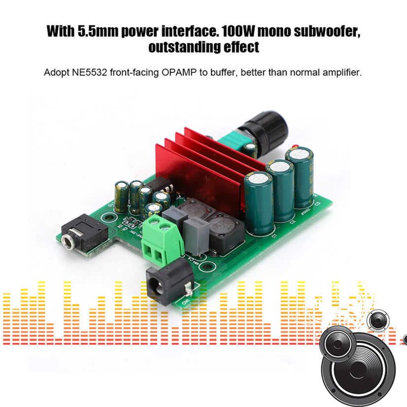 Mono Subwoofer TPA3116 D2 8-25VDC 100W Power Digital Amplifier Board Module with NE5532 OPAMP