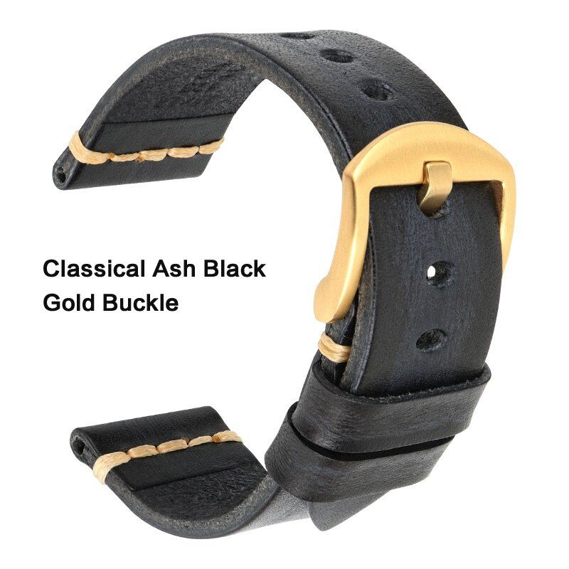 Maikes  Leather Watchband for Galaxy Watch Strap 18mm 20mm 22mm 24mm Watch Band Tissote Timex Omega Wrist Bracelets