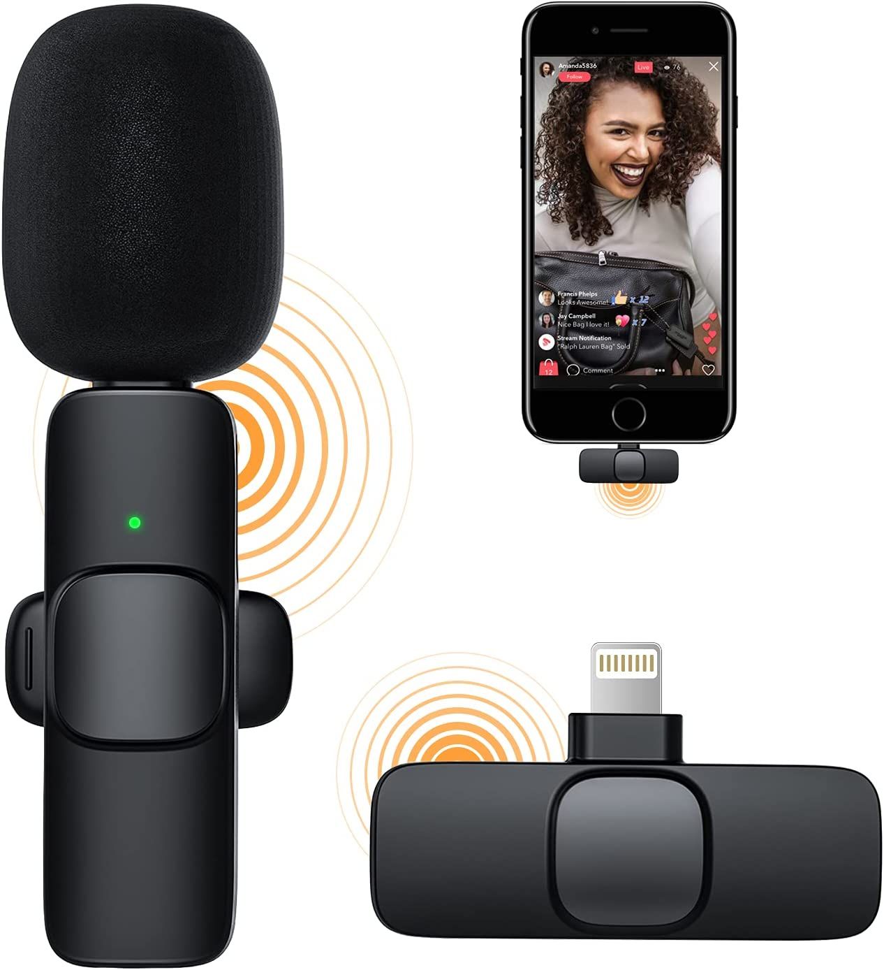 K8 Lightning Wireless Microphone For Live Stream