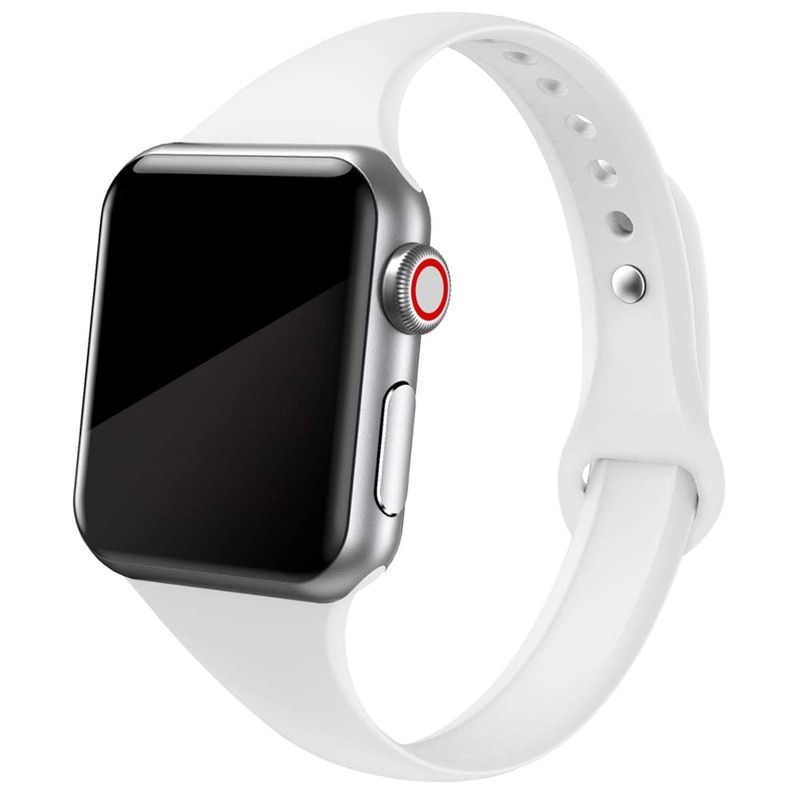 Slim Silicone strap for Apple watch band 44mm 40mm 38mm 42mm soft wrsit correa belt bracelet iWatch series 3 SE 5 4 6 watchband