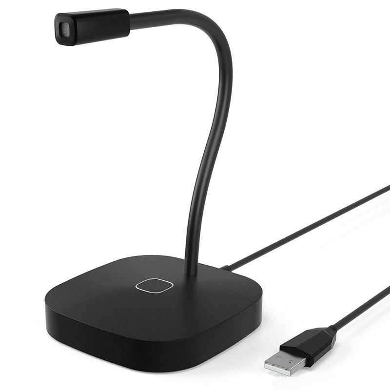 Desktop Microphone PC Microphone USB Microphone Condenser Microphone LED Microphone Base 360°Sound Collection Touch