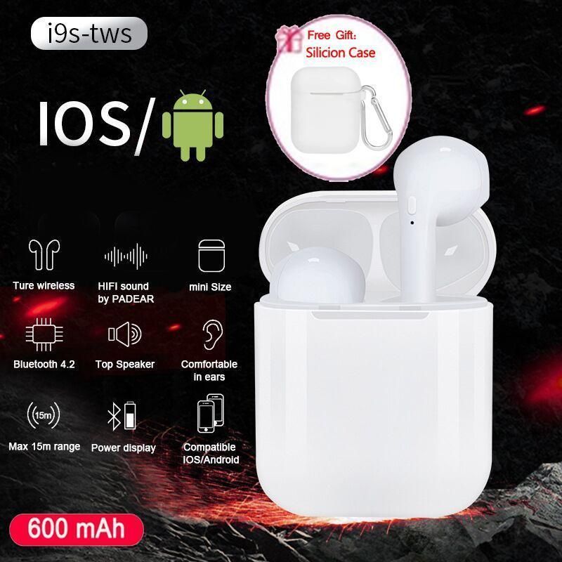 i9s TWSOriginal  Wireless mini Bluetooth Earbuds Wireless Headsets earphones bluetooth earphone ear pods For iphone Andorid -White