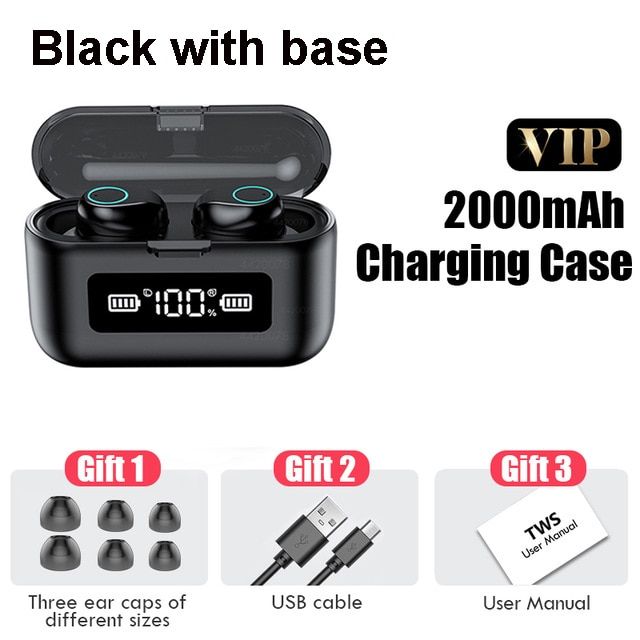 Wireless V5.0 Bluetooth Earphone Microphone Sports Waterproof Wireless Headphones Headsets Touch Control Music Earbuds For Phone