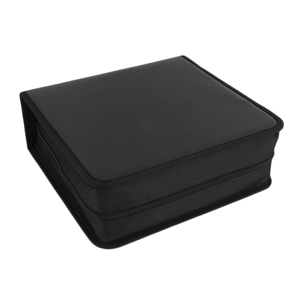 High Grade PU Leather 400 Disc CD DVD Storage Holder Carry Case Bag Organizer - black