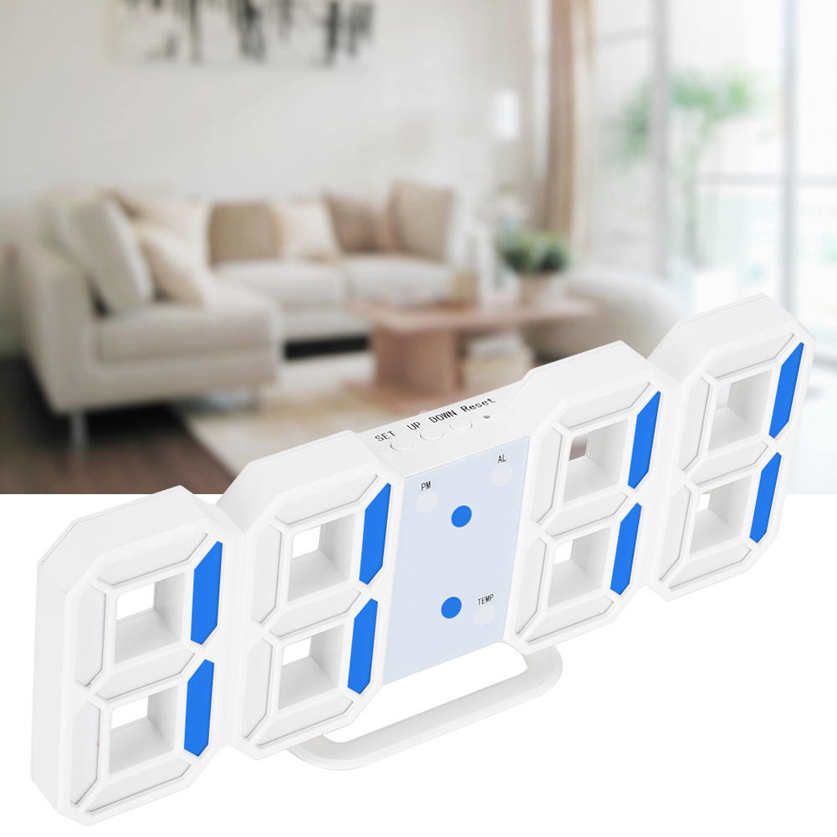 24/12 Hour Display Watch Alarm LED Digital Clock Wall Hanging Home Decoration