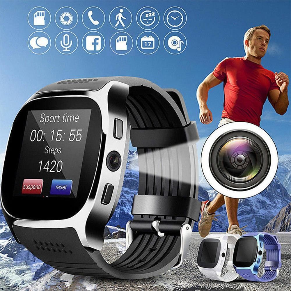 T8 Smart Watch 1.54 Inch Fitness Tracker Blood Pressure Smart Clock Support TF Card Call Sports Smartwatch For Android IOS