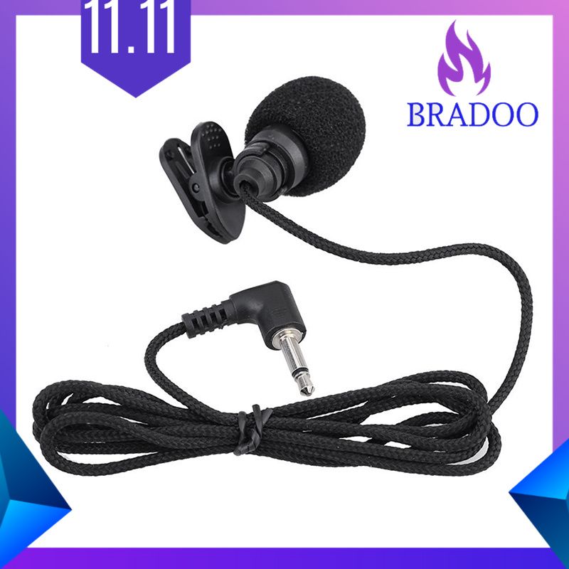 BRADOO-Mini Portable Clip-on Lapel Hands-free 3.5mm Jack Condenser miniphone Mic for Computer PC Laptop Loudspeaker