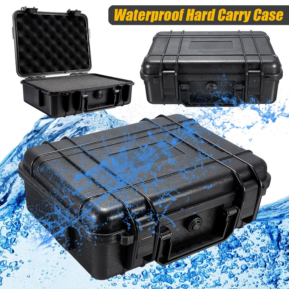 Portable Safety Instrument Toolbox ABS Plastic Toolbox Waterproof Safety Box Shockproof Storage Toolbox Seal Toolbox Impactproof Suitcase Foam Outdoor Safety Equipment