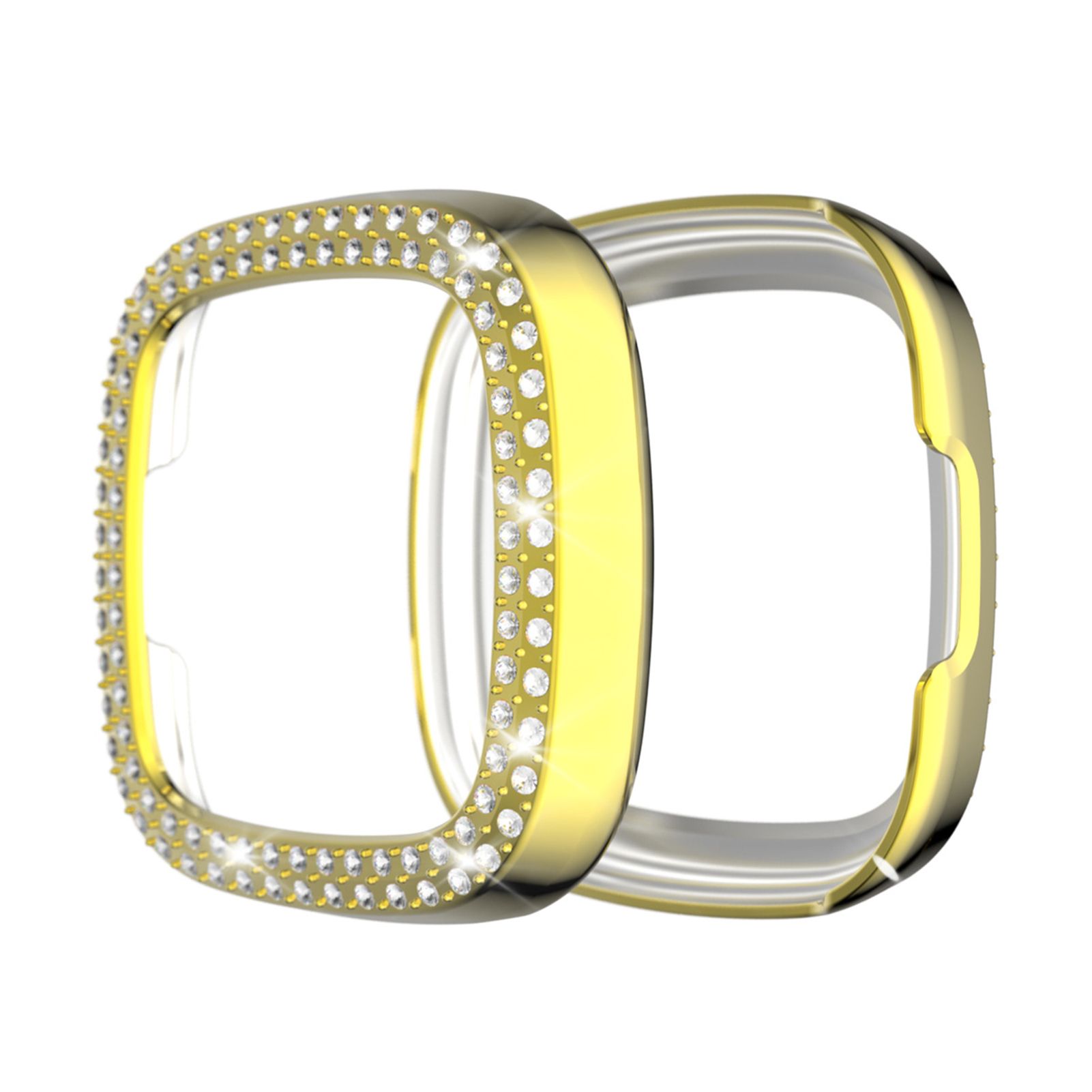 Watch Shell Standard Size Imitation Diamond PC Watch Shell Cover for Fitbit Sense/Versa 3