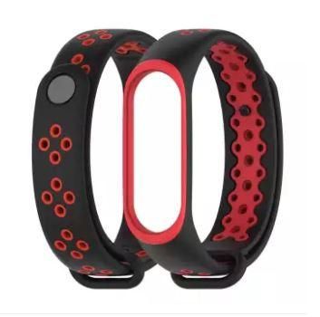 Band 3/4 sport wrist Silicone Fashion strap - Black & Red