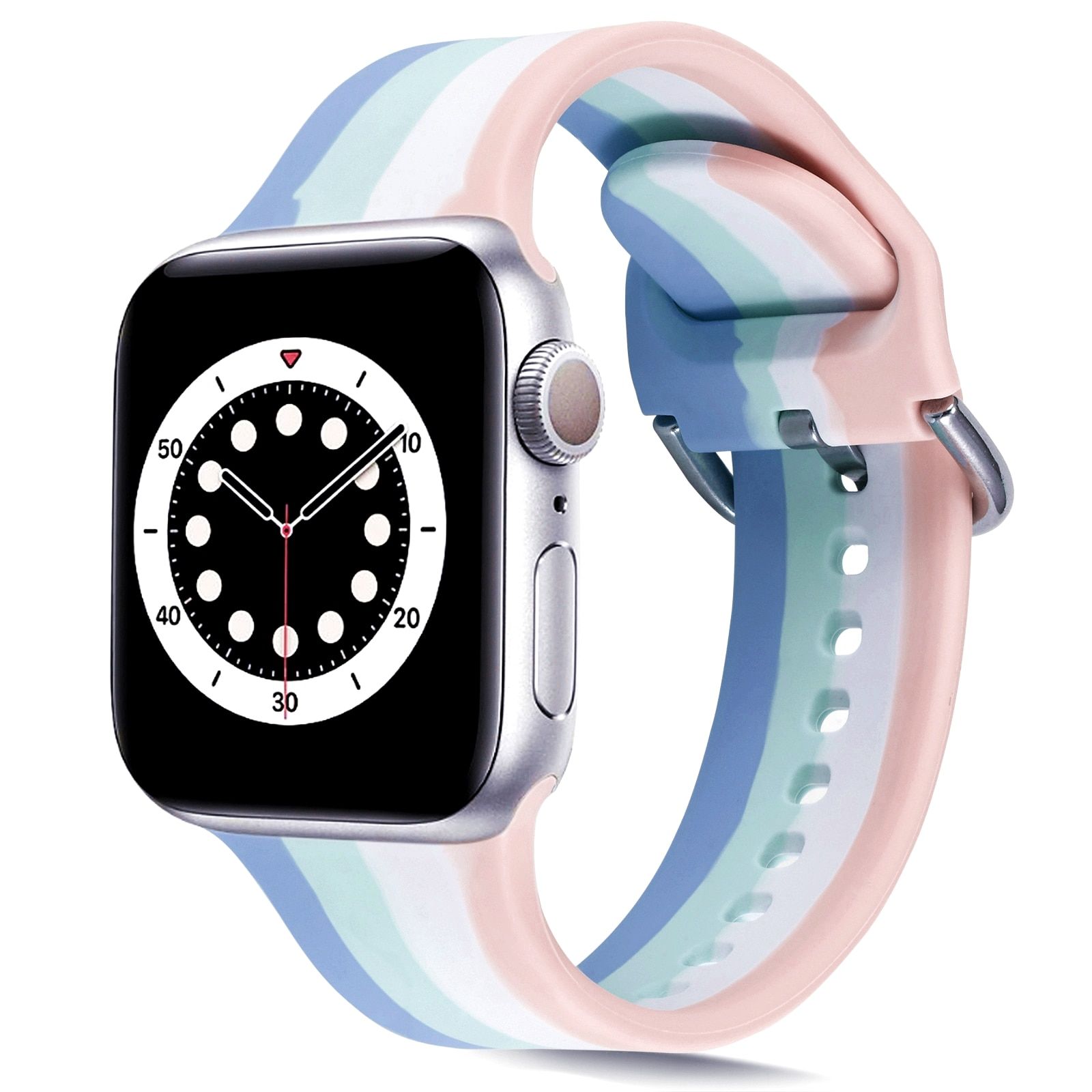 Leopard Printing Silicone Strap for Apple Watch Band 44MM 40MM 38MM 42MM Floral Bracelet Belt for iWatch Series 6 SE 5 4 3 2 1