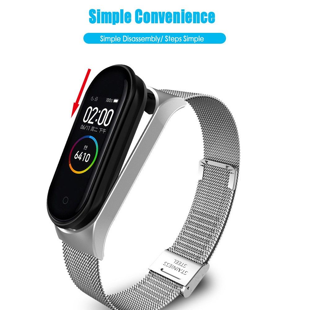 Metal Bracelet Band for Xiaomi Mi Band 3 4 Metal Strap Wristband Stainless Steel Buckle Replacement Accessories