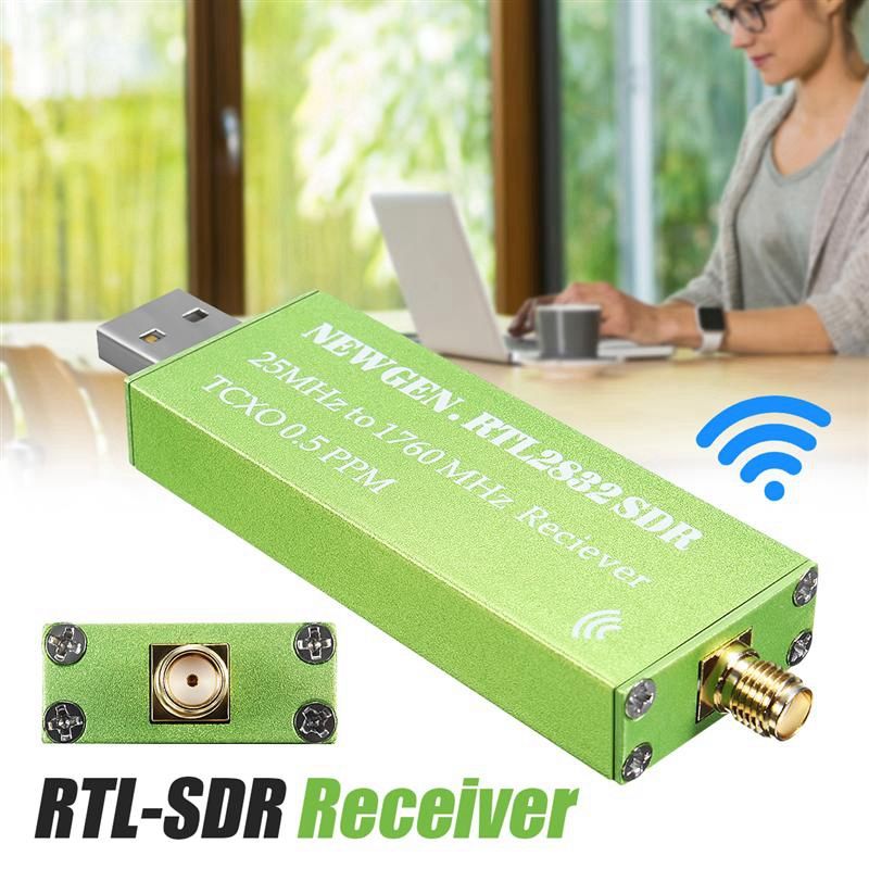 BRADOO-USB Adapter RTL-SDR RTL2832U + R820T2+ 1Ppm TCXO TV Tuner Stick Receiver