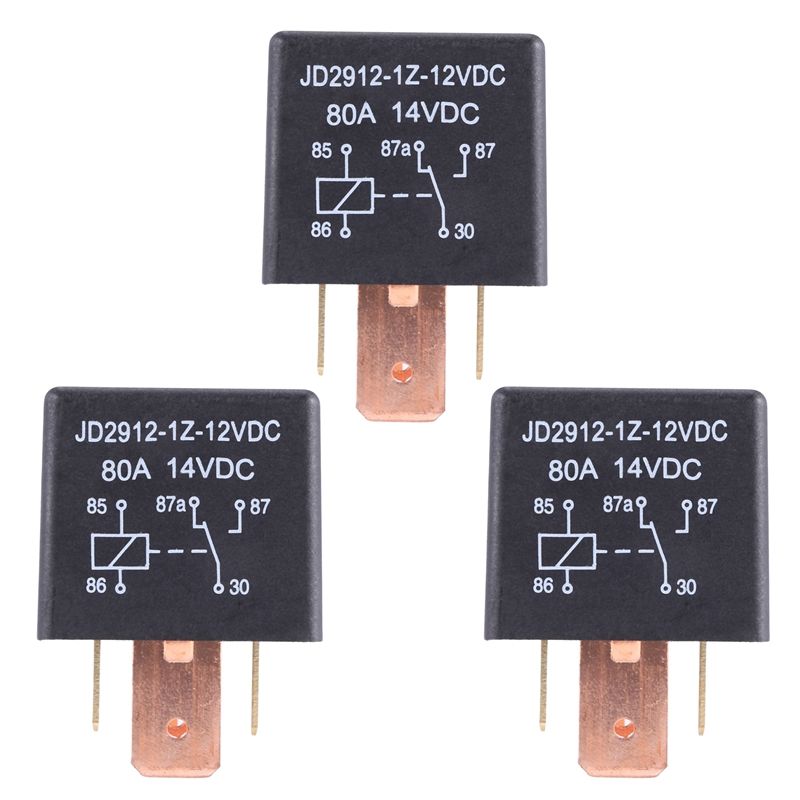 3X 80A DC 12V 5 Pin DIY Power Relay Car Truck Vehicle