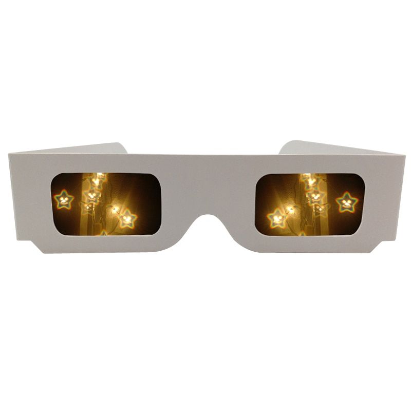 Heart Luminescence Diffraction Glasses 3D Effect Clear Lens White Frame For Raves,Music Festivals,Light Shows,Concerts&