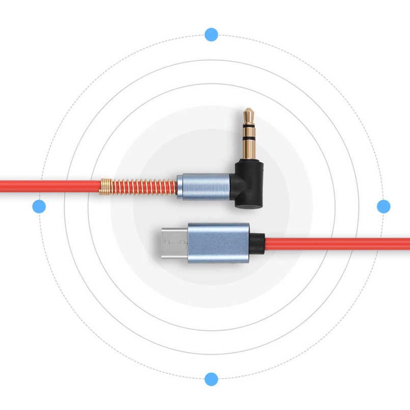 audio cable 2Pcs 1M / 3.3ft USB-C Type-C to 3.5mm Male AUX Headphone L-Shaped Right Angle Audio Cable