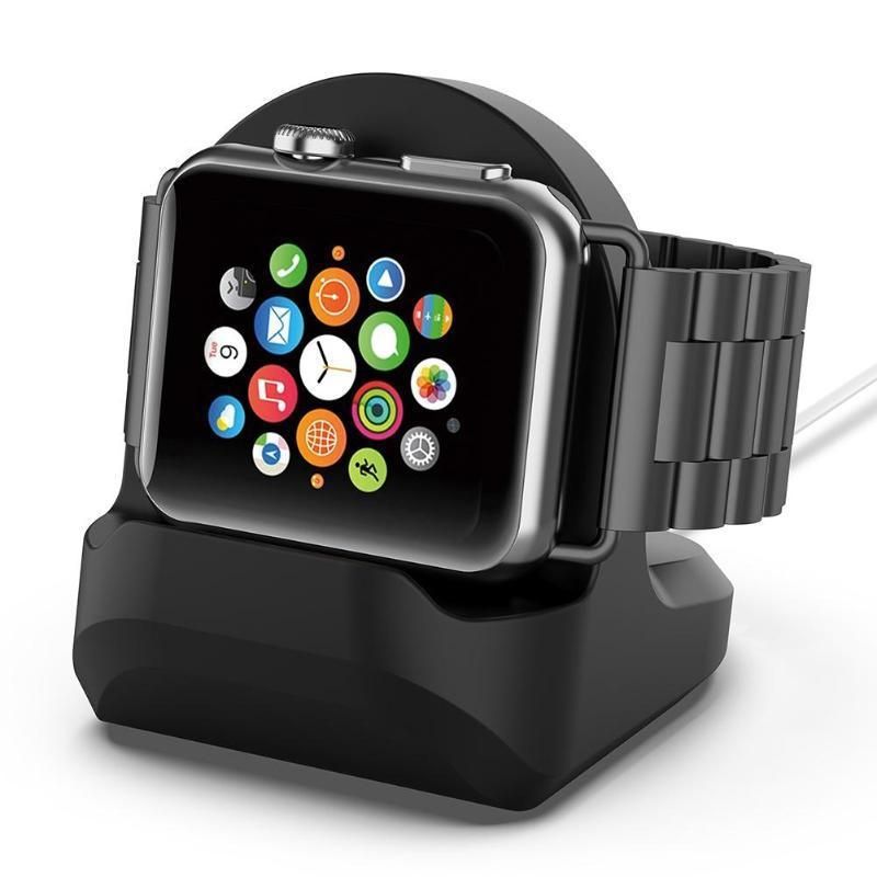 For Apple Watch Series 1/2/3 Silicone Charge Stand Holder Station Dock 42mm 38mm Charger Cable Phone Holder