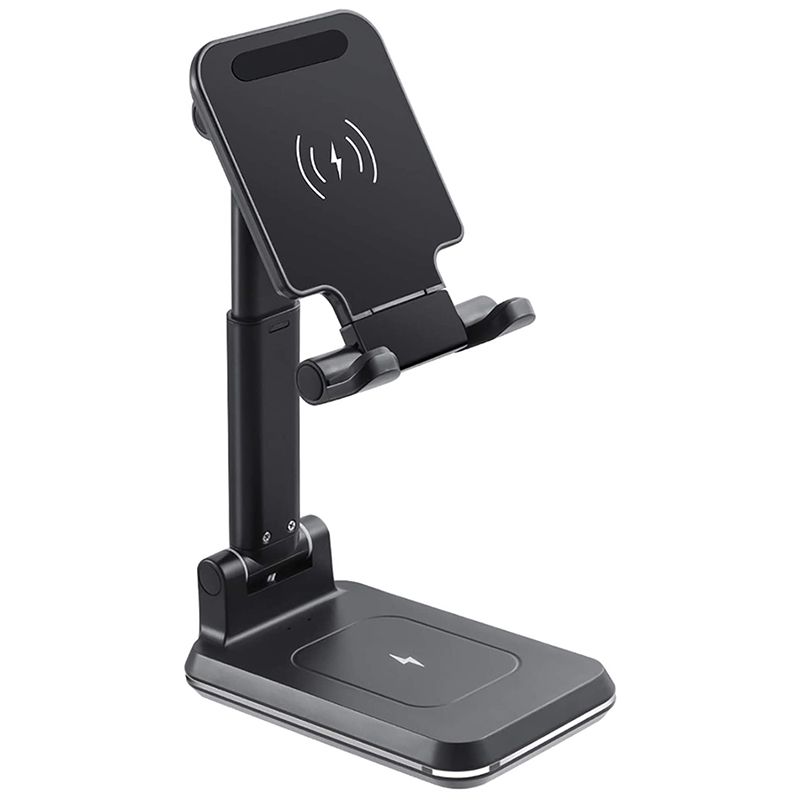 Fast Wireless Charging Stand,2 in 1 Foldable Cell Phone Holder Charger 10W/7.5W/5W for iPhone Samsung Galaxy AirPods Etc