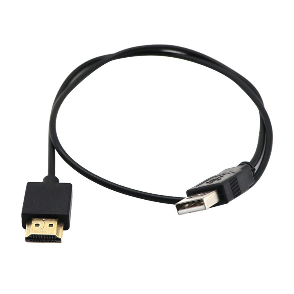 0.5 Meters High Precision USB To HDMI-compatible Cable Male Charger Cable Black