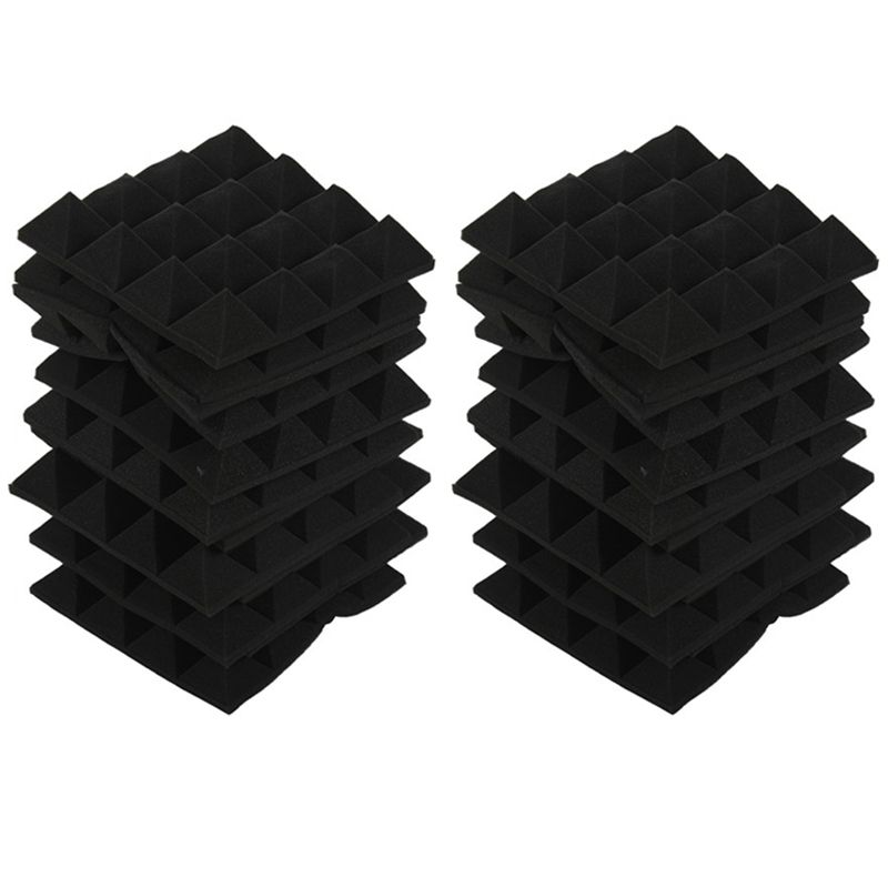 BRADOO-24PCS 250X250X50mm Studio Acoustic Foam Soundproof Absorption Treatment Panel Tile Protective Sound Proof Sponge