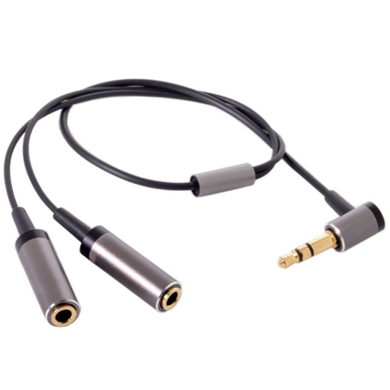 Cables 1 in 2 Out 3.5mm Stereo Elbow Male to Female Headphone Audio Cable Splitter 3.5 mm Double Adapter Audio