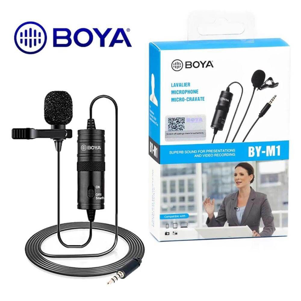 BOYA BY-M1 Tradico Lavalier Omni Directional Condenser Microphone Collar Clip Mic