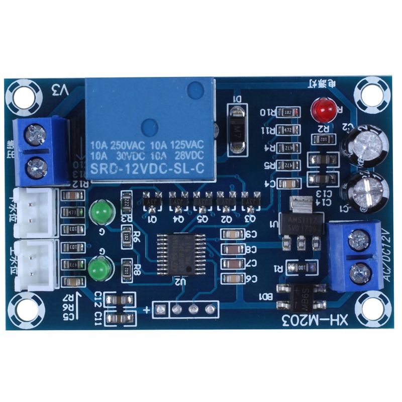 BRADOO-Xh-M203 Full Automatic Water Level Controller Pump Switch Module Ac/Dc 12V Relay Sensors