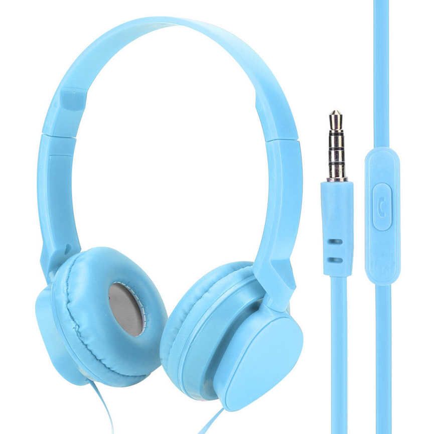 Stereo Sound Headsets Wired Headphones Over Ear Earphone with Mic Game FM Music Earpiece