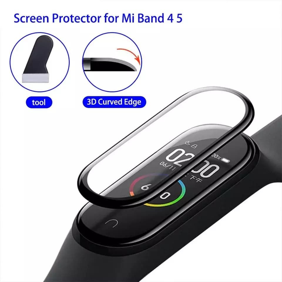 3D HD Tempered Glass For Mi band 5 Screen protector