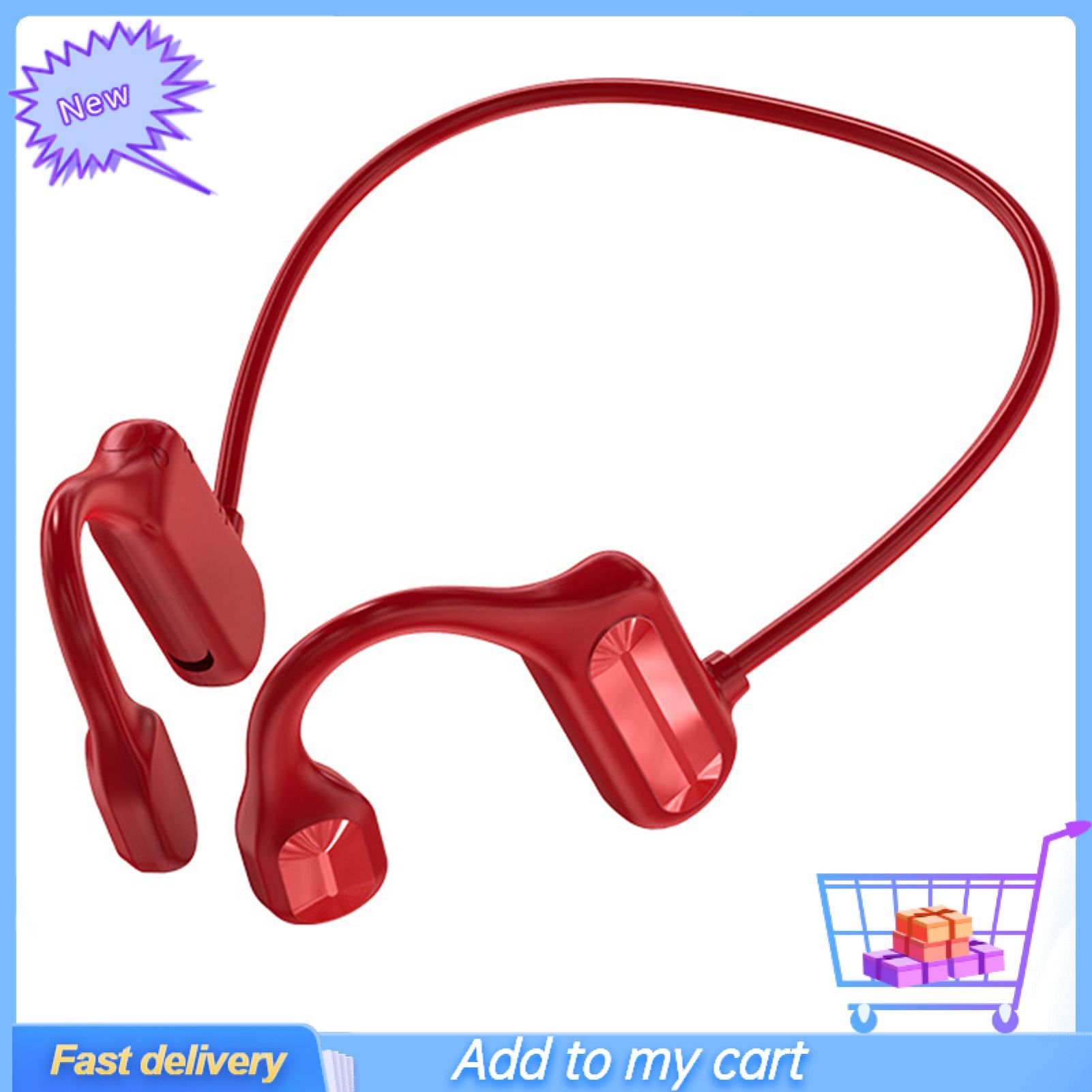 GreenForest Bluetooth-compatible 5.0 Earphone Ear Hook Bone Conduction Waterproof Wireless Sports Headphone for Mobile Phone