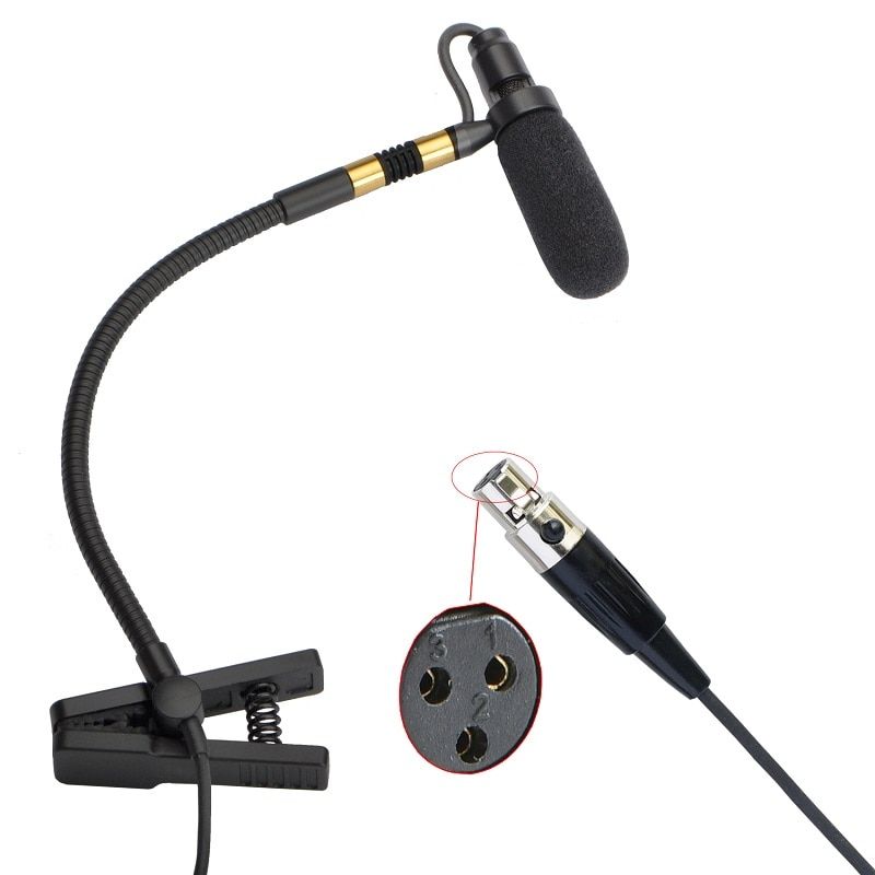 IM-20 3 Pin 4 PIN Mini XLR Plug 3.5mm Plug Music Instrument Microphone Omni Directional Type Sax Microphone 3 Pin Mini XLR
