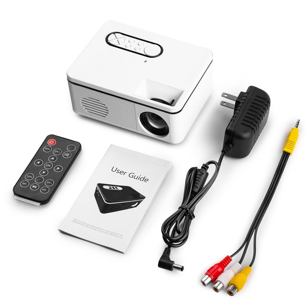S361 Portable Mini LED Projector 320x240 Pixels 600Lumens Projector Home Media Player Built-in Speaker Portable LED Home Theater